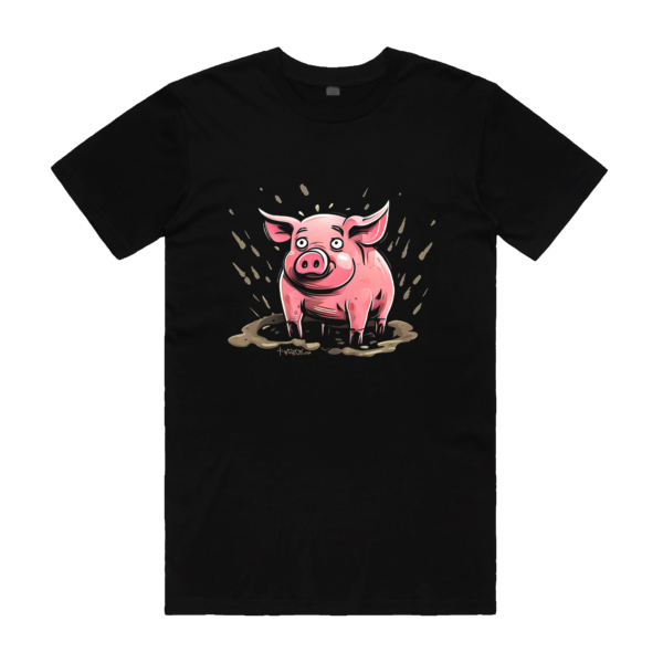 cool t-shirt mens pig in mud t-shirt